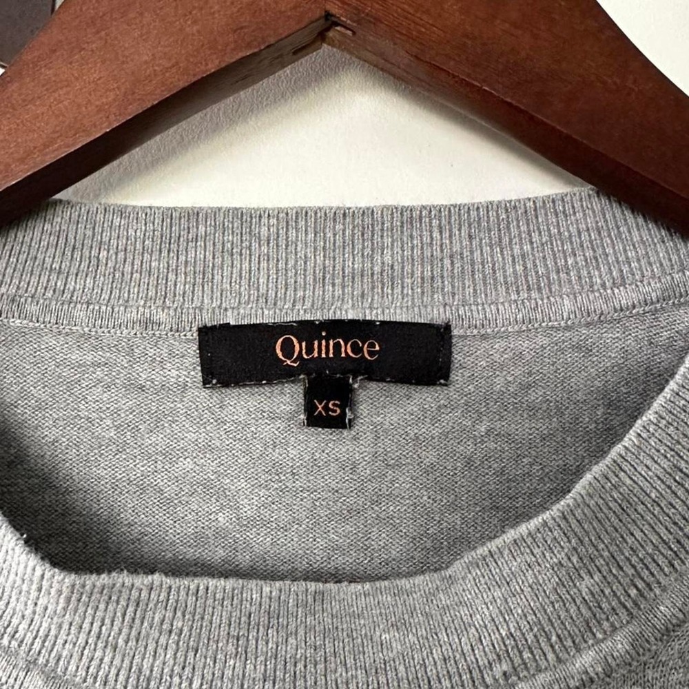 Quince Organic Cotton Cashmere Blend Crewneck Knit Sweater Heather Gray XS - Picture 4 of 5
